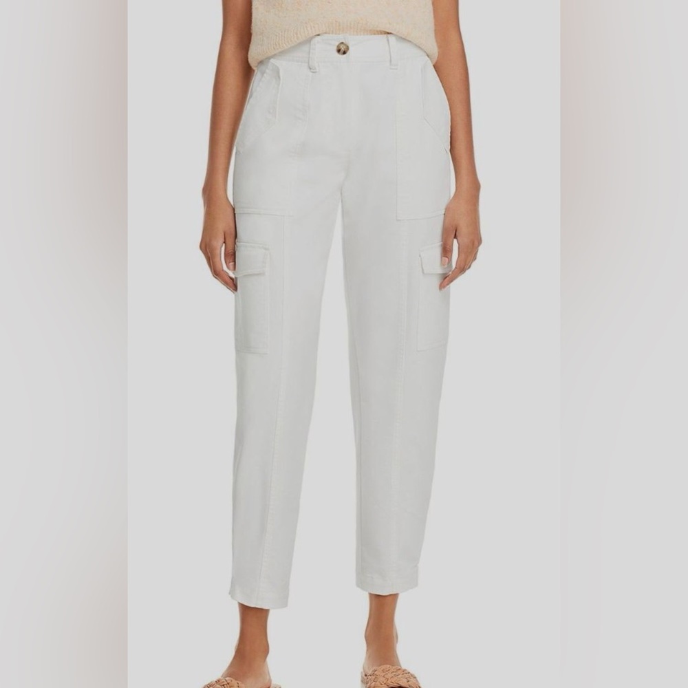 10 Crosby Derek Lam White Cropped Cargo Pants
